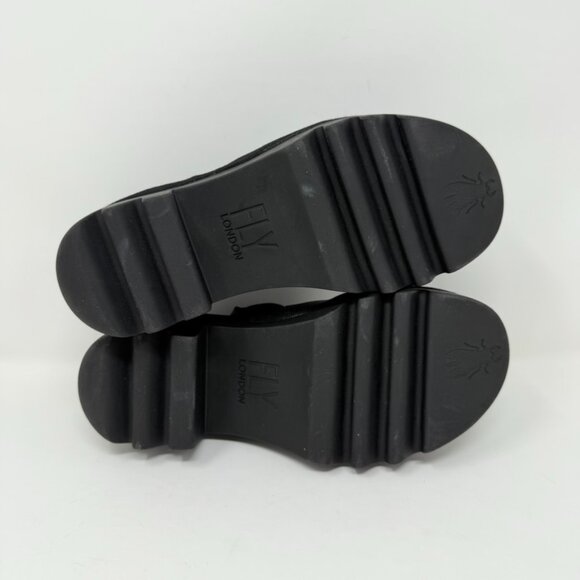 New Fly London Togo Loafer Black Leather Sz 37 - Picture 12 of 13